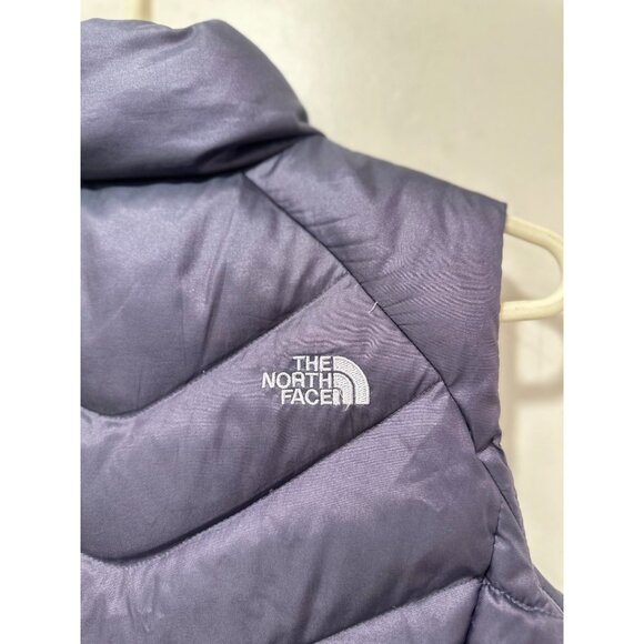 North Face 550 Down Puffer Vest Womens Medium Purple Mock Neck Full Zip Gorpcore - Picture 14 of 14